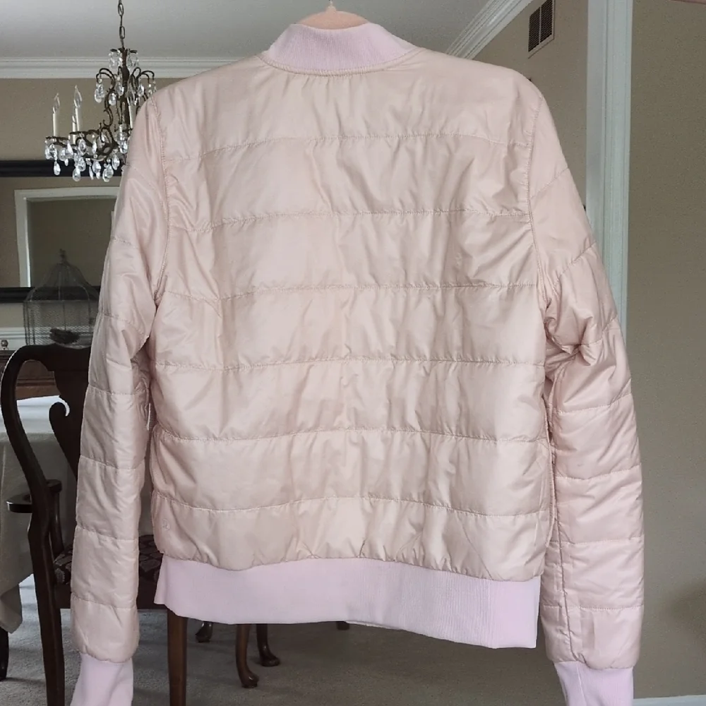 Lululemon Pink Non-Stop Bomber Jacket Quilted Satin - Picture 5 of 7